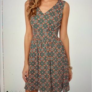 Darling Rebecca Dress Turquoise Print Dress